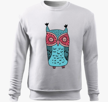 Pszichedelikus bagoly pulover s kapuco