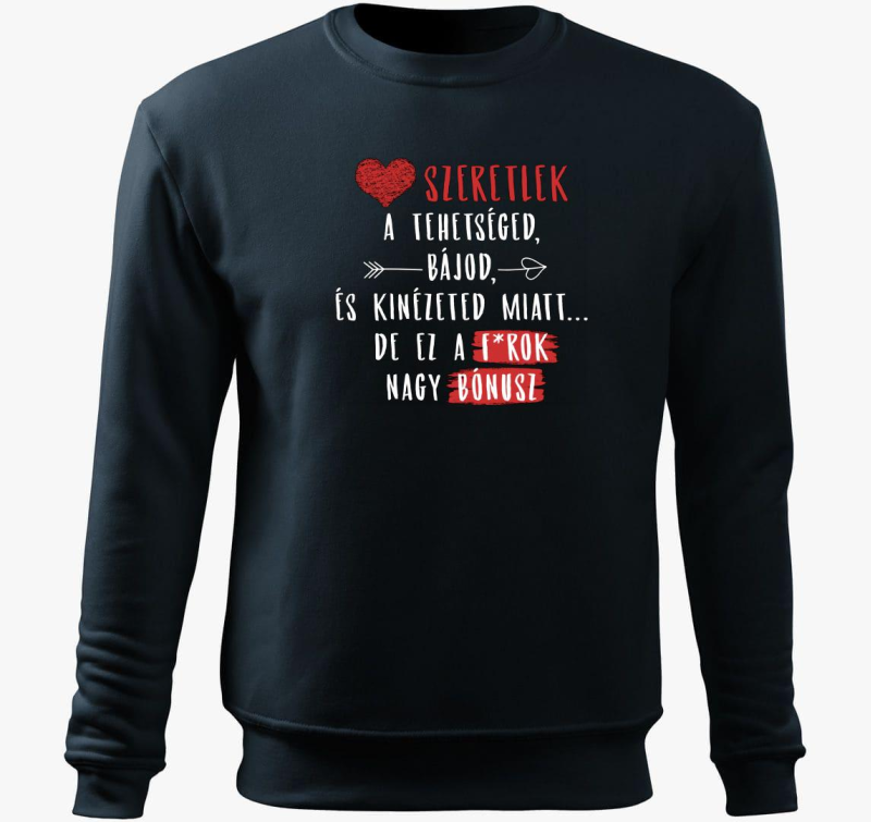 Ljubim te pulover s kapuco