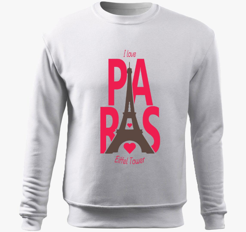 I love Paris - Csajos pulover s kapuco
