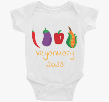 Veganuary 2023 rumena feliratos body