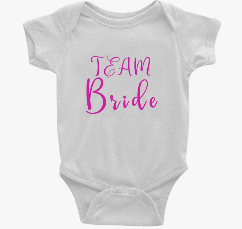 TEAM Bride pink szivecske body