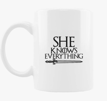 She Knows everything skodelica