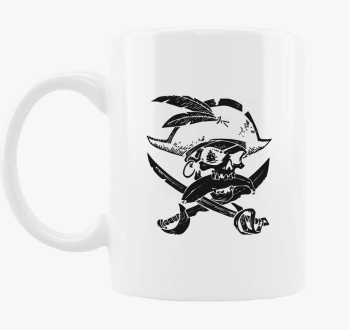 Pirate skull silhouette skodelica