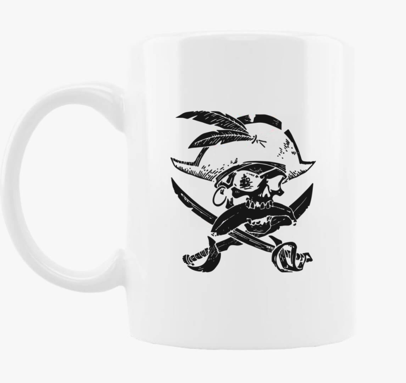 Pirate skull silhouette skodelica
