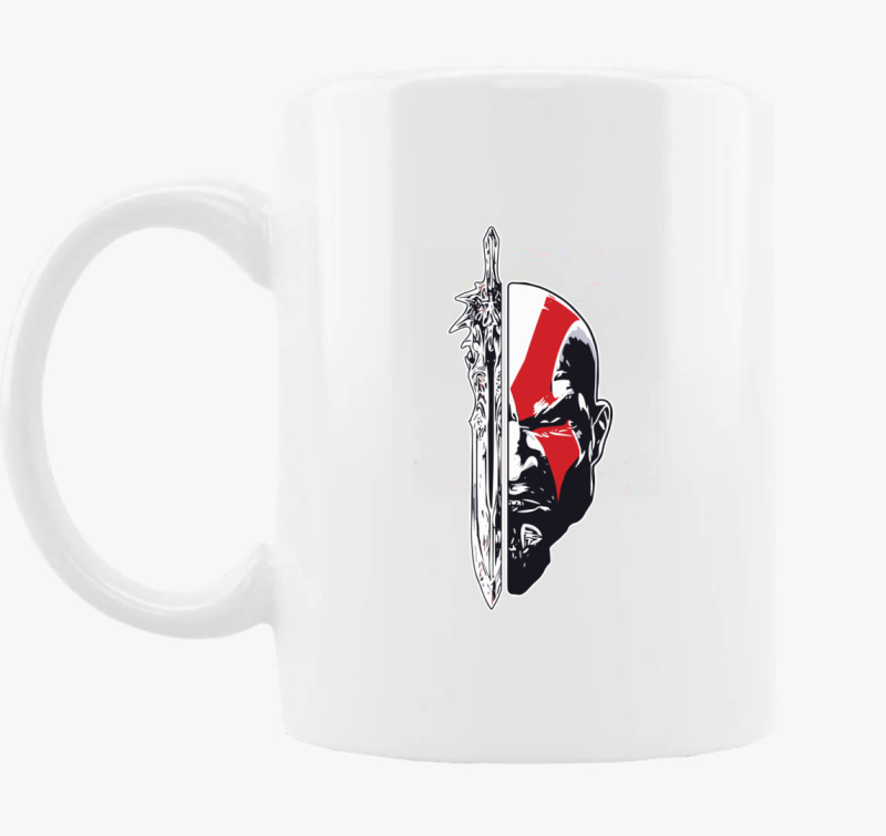 God of war Kratos face and sword skodelica
