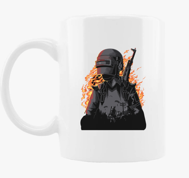 Pubg character fire skodelica