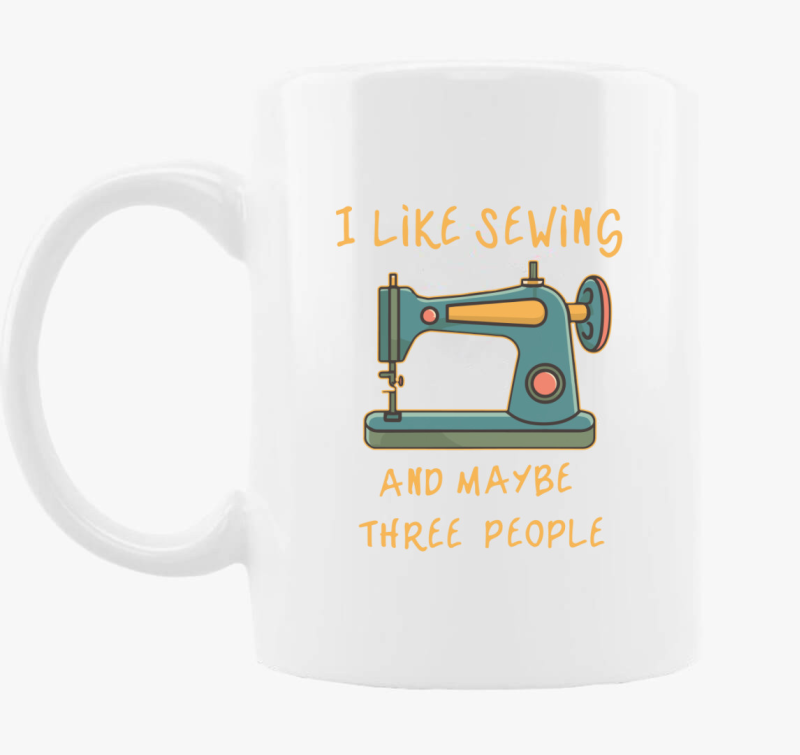 sewing and 3 people skodelica