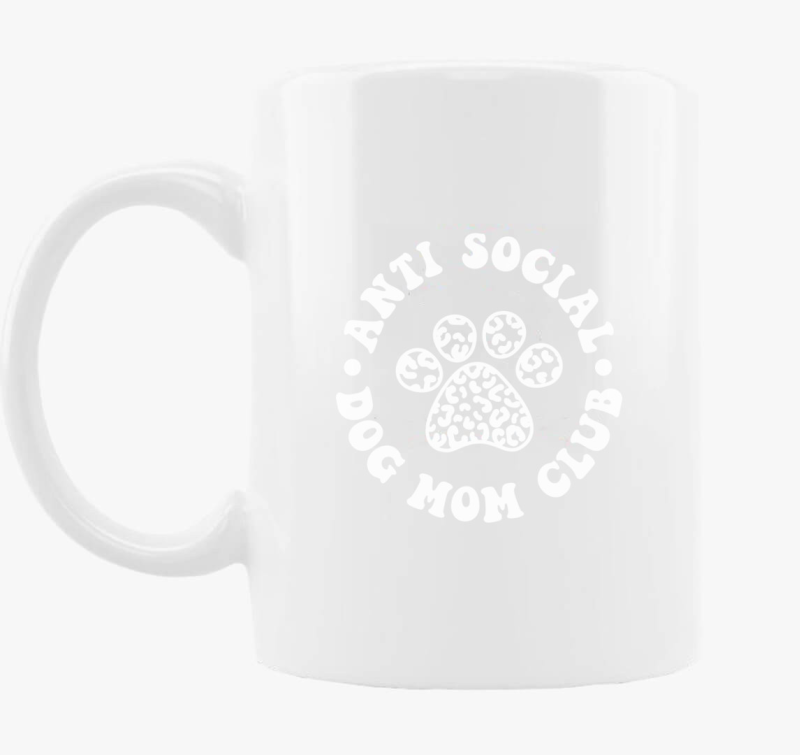 Anti social dog mom club skodelica