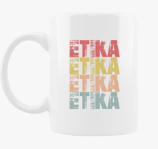 Etika feliratos skodelica