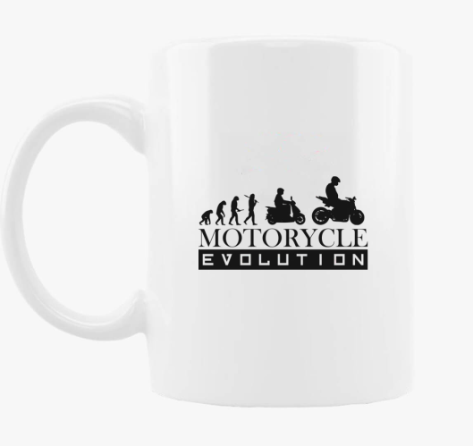 Motorcycle evolution skodelica