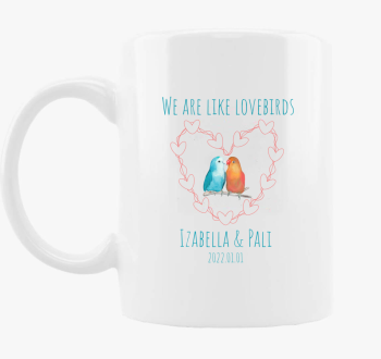 lovebirds (modra) skodelica