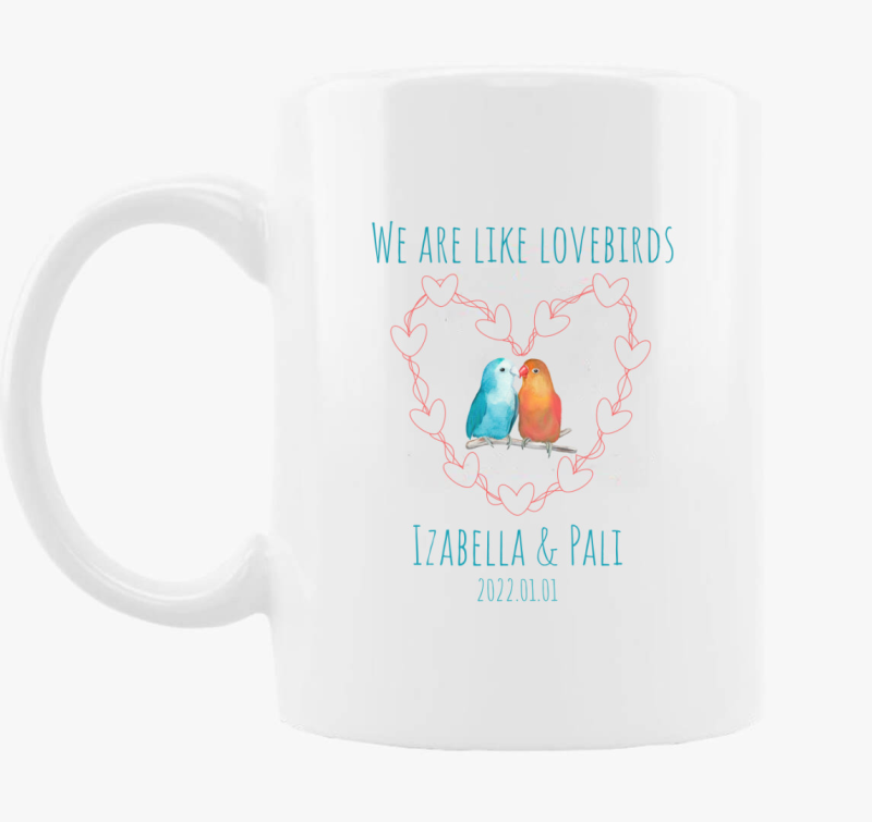 lovebirds (modra) skodelica