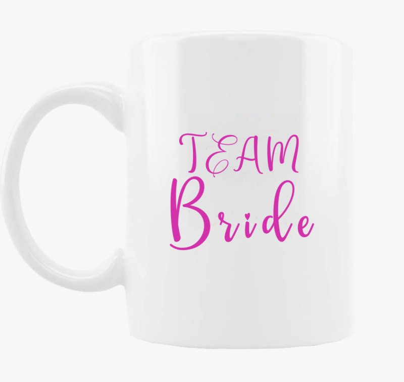 TEAM Bride pink szivecske skodelica