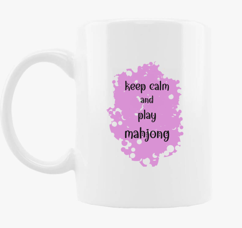 keep calm mahjong pink skodelica