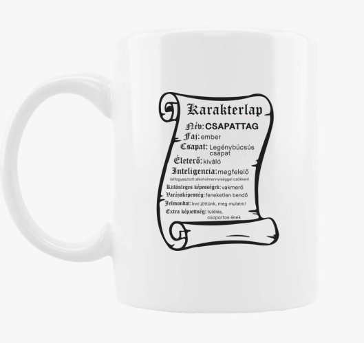 Karakterlap csapattag skodelic...