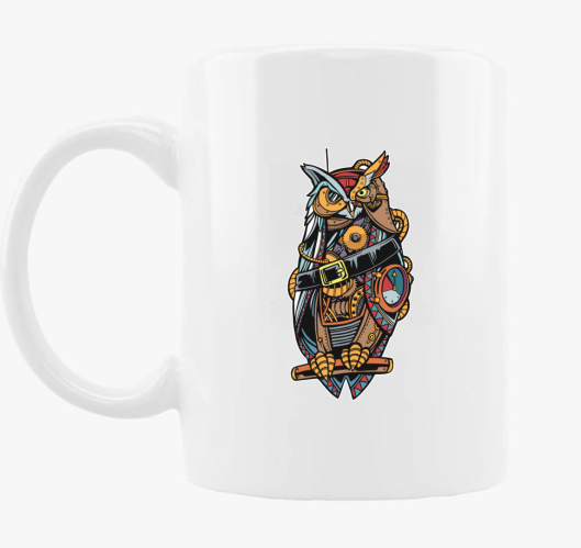 Steampunk bagoly skodelica