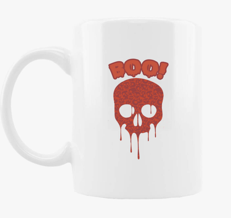 boo red skull skodelica