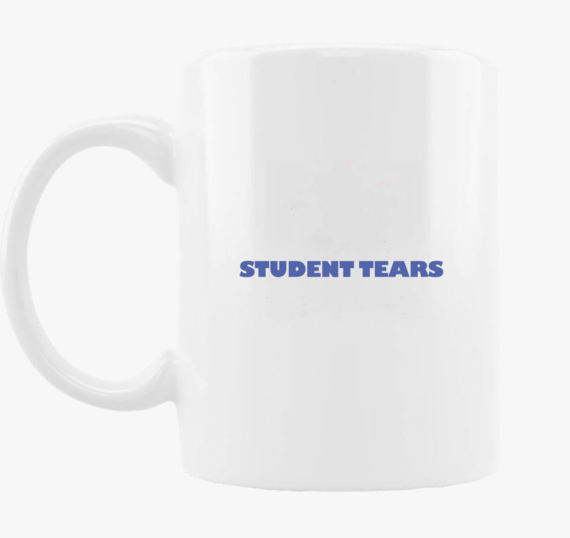 Student tears modra skodelica