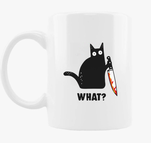cat knife skodelica