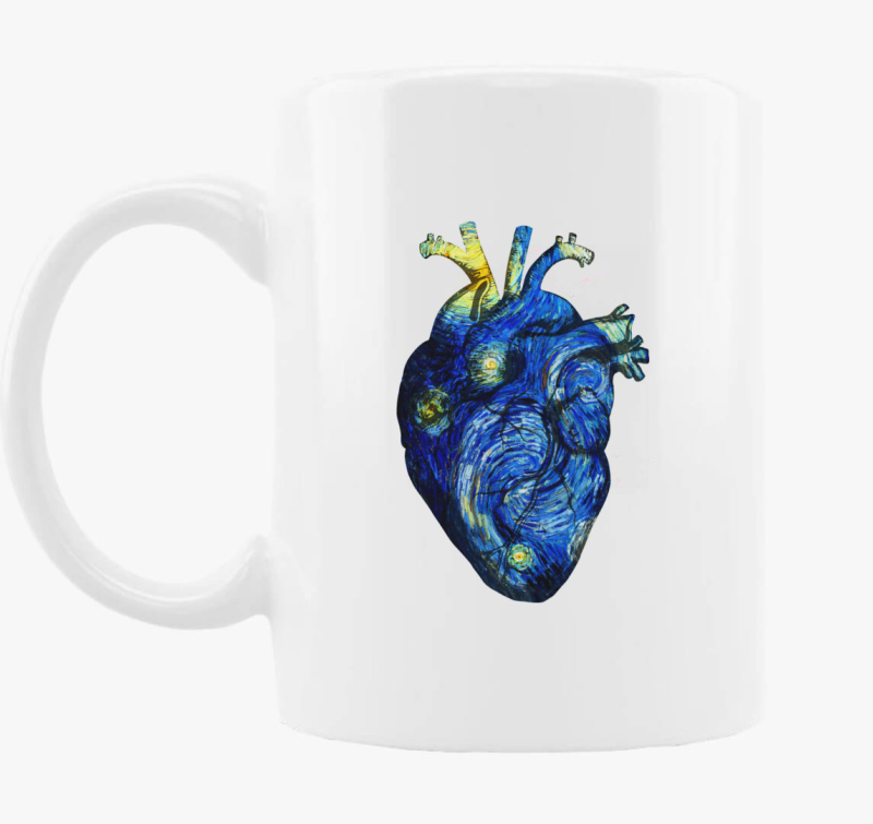Starry night anatomy heart skodelica
