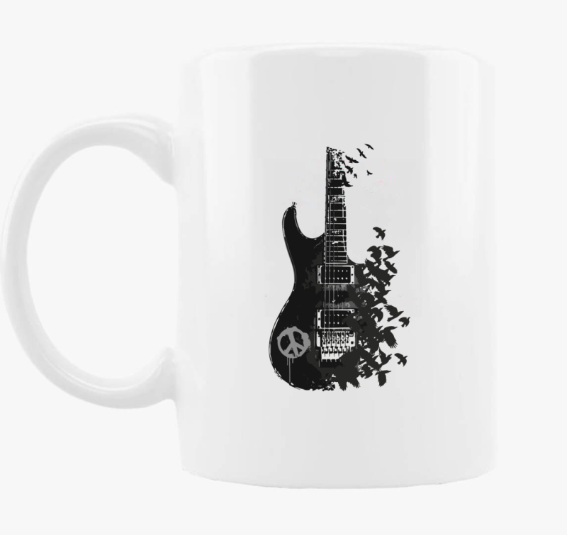 Black guitar and crow skodelica