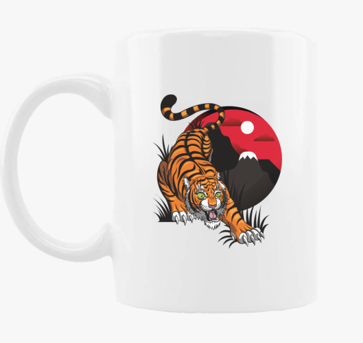 Tiger with horizon skodelica