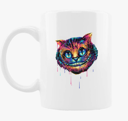 Colorful cat face skodelica