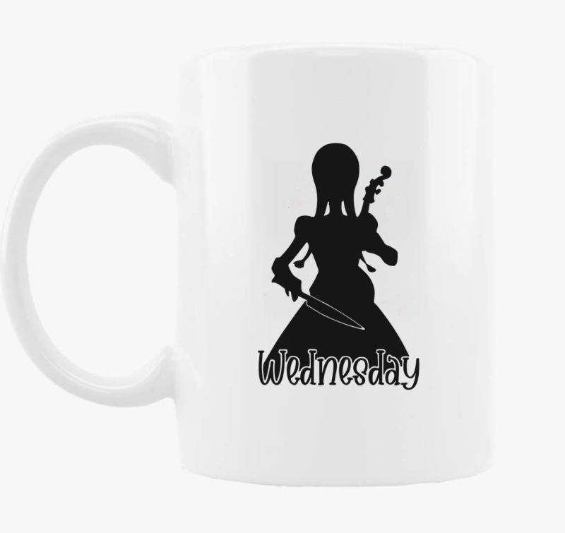 Wednesday Addams silhouette skodelica