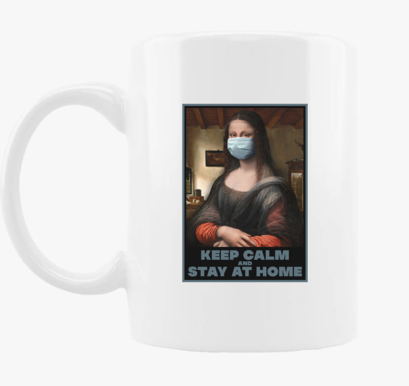 Maszkos Mona Lisa skodelica