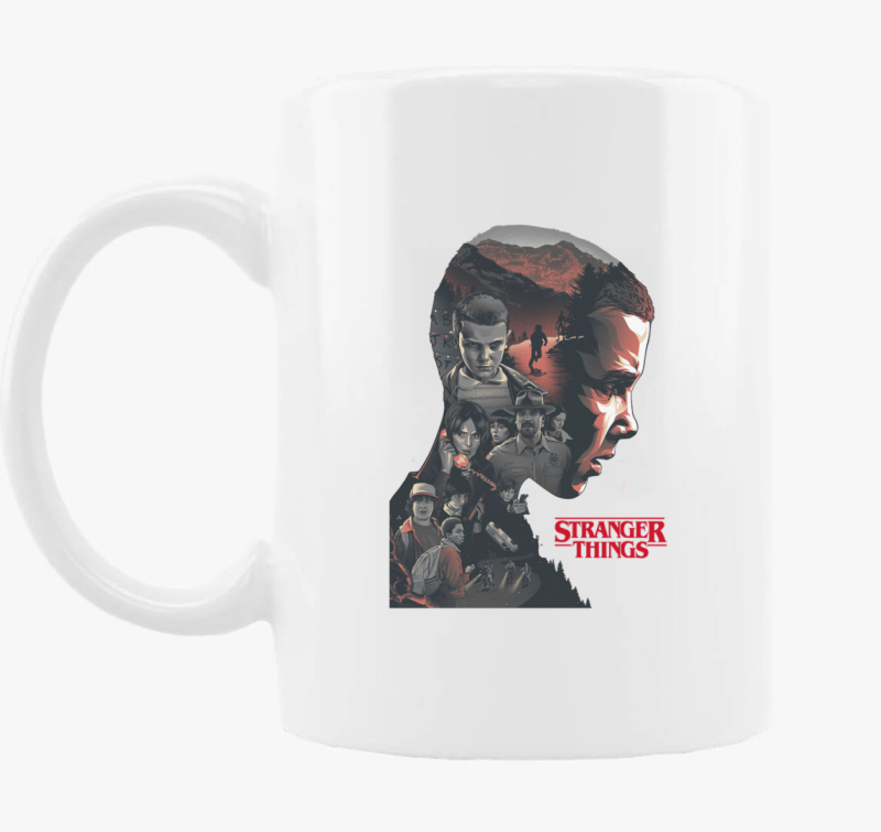 Stranger Things karakterek art skodelica