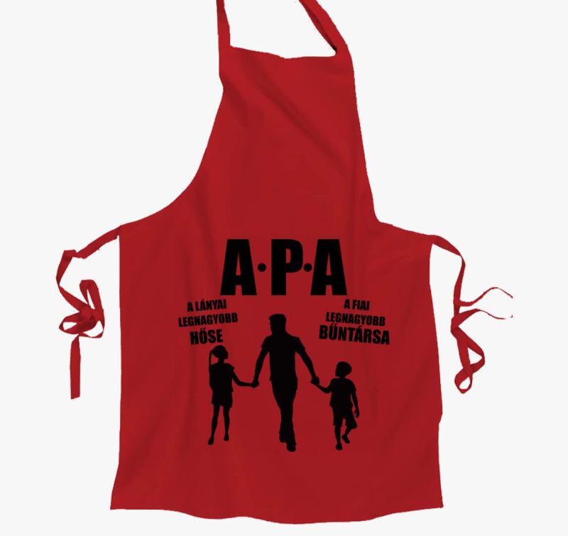 Oče in fia gyerekekkel predpasnik