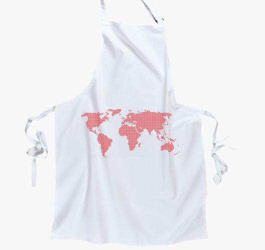 Pontozott rdeča predpasnik