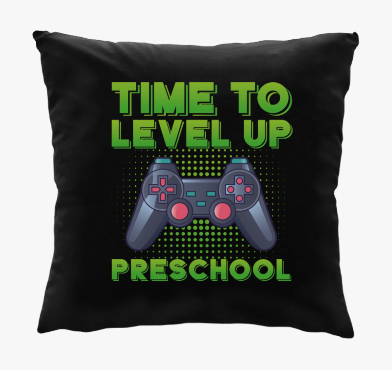 Preschool zelena feliratos blazina