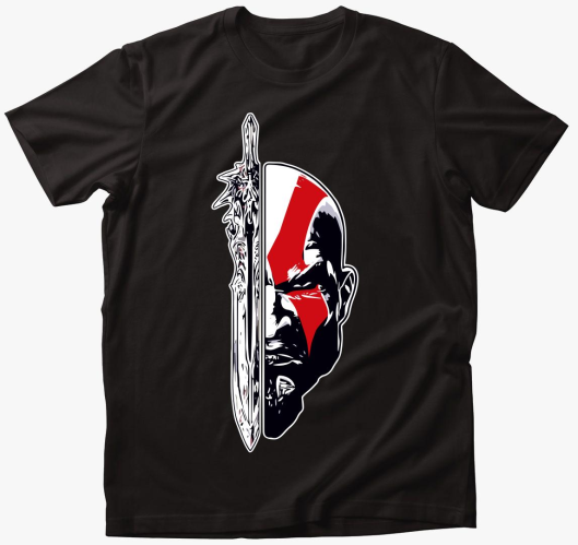 God of war Kratos face and swo...