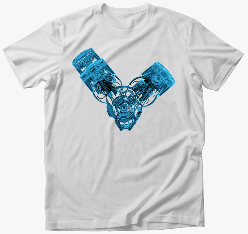 Modra V motor majica