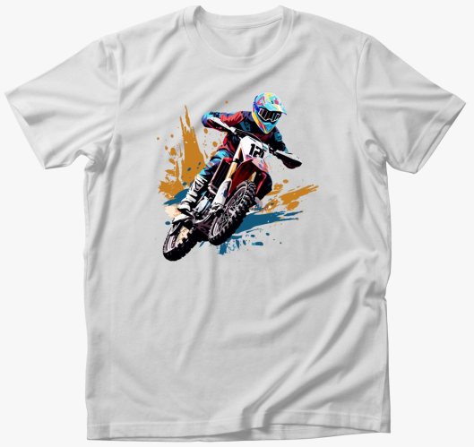 Szines motoros majica