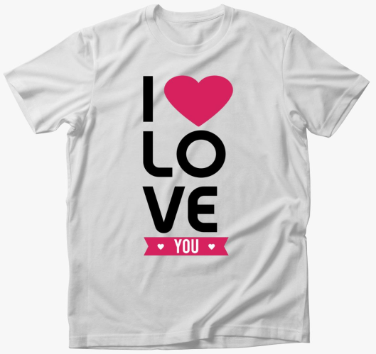 ILoveYou felirat majica