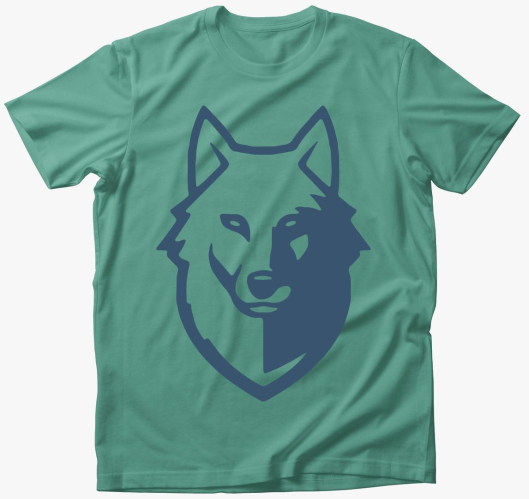 Farkas fej design divat majica