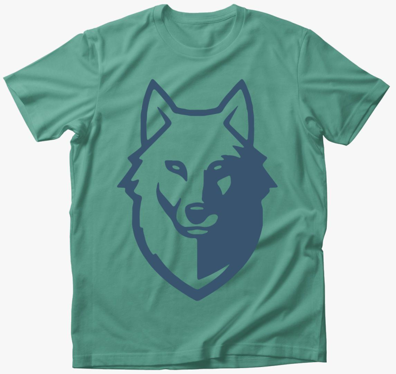 Farkas fej design divat majica