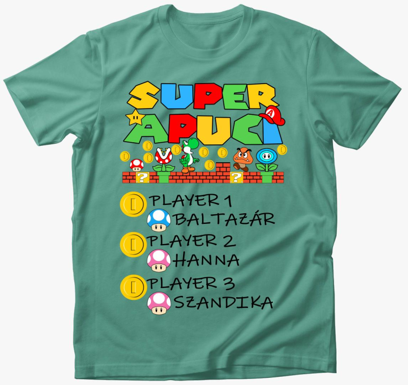 Super Apuci Super Mario nevekkel majica