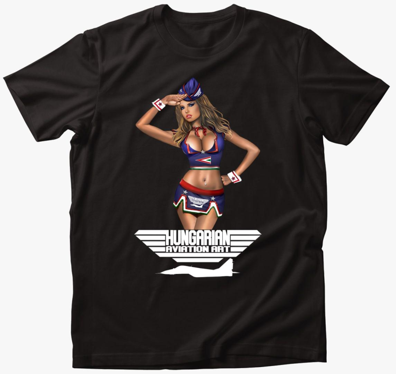 Pin Up Girl bela felirattal majica