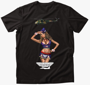 Pin Up Girl Mi-8 bela felirattal majica