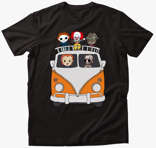 Halloweeni karakterek majica