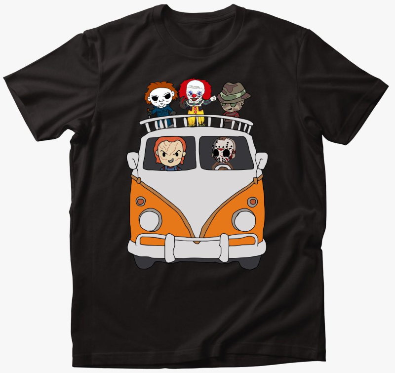 Halloweeni karakterek majica