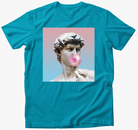 Michelangelo’s David with bubb...