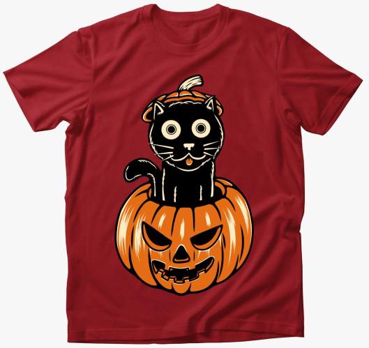 Halloween-i črna cica majica