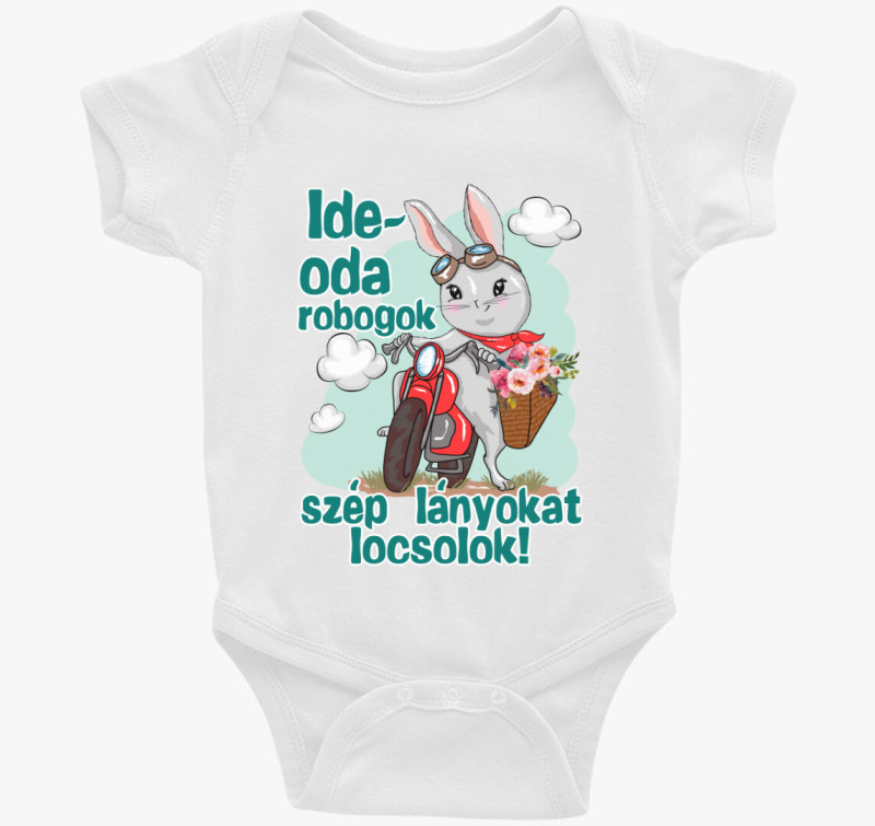 Nyuszi motoron Ide oda robogok majica