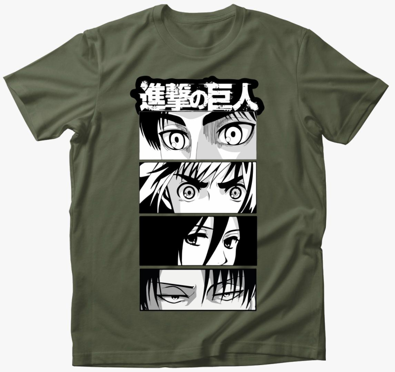 Attack on Titan csapat felirat majica