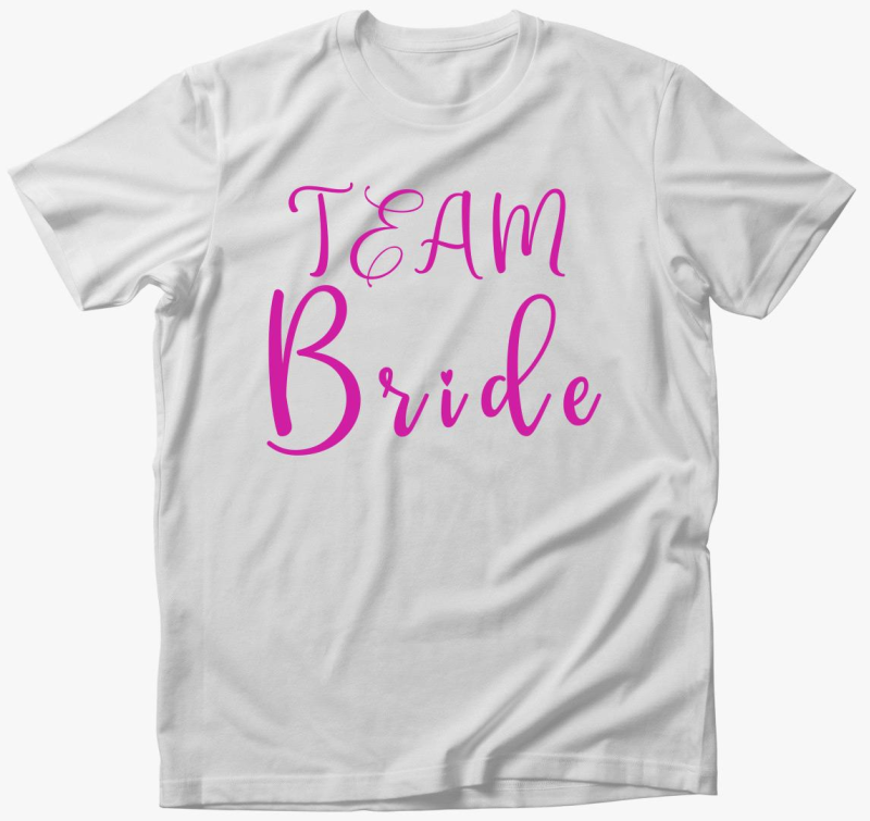 TEAM Bride pink szivecske majica