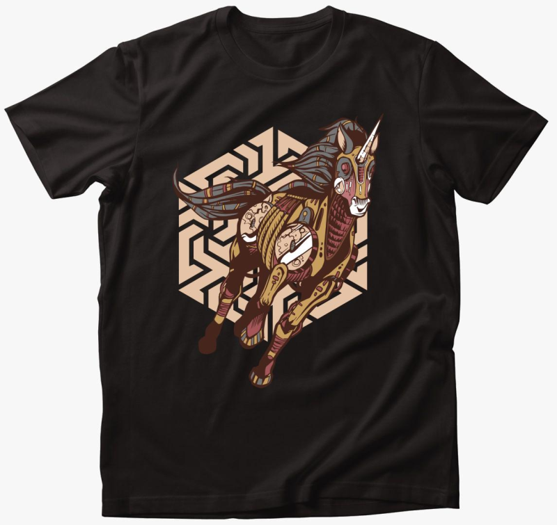 Steampunk unikornis majica